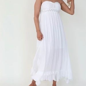 The Post Lacey Strapless Maxi - White